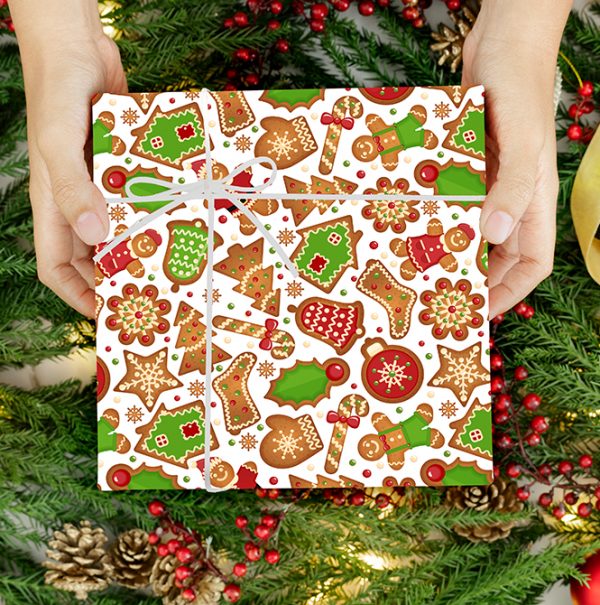 Christmas Cookies Recyclable Wrapping Paper.