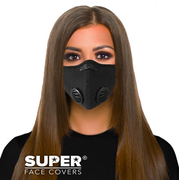 Black Cycling Face Mask by SUPER FACE COVERS®