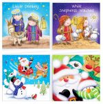Box of 20 Small Cute Christmas Cards 4 Designs