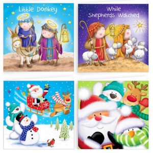 Box of 20 Small Cute Christmas Cards 4 Designs