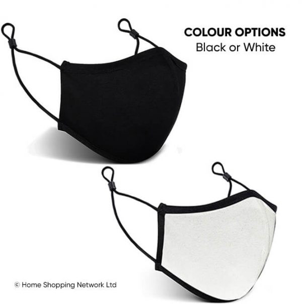 Black and White Antibacterial Face Mask