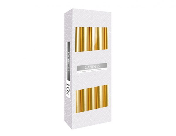 Gold Candles Metallic Pack of 10
