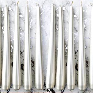Luxury Pearl White Taper Candles