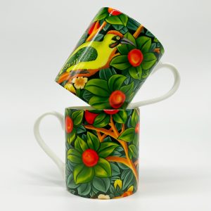 William Morris Collection Woodpecker Coffee Mugs - Fine Bone China