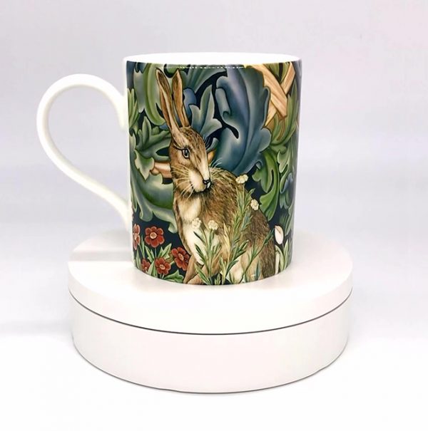 The Forest Hare Tapestry Mug Inspired by William Morris