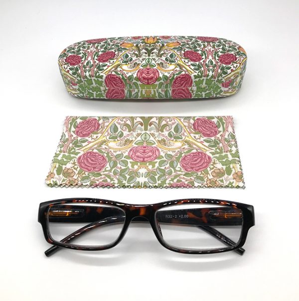 Pink Floral Hard Glasses Case William Morris Design