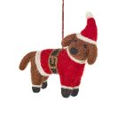 Sausage Dog Ornament Felt Christmas Decoration