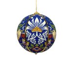 William Morris Collection® Strawberry Thief Blue Christmas Bauble