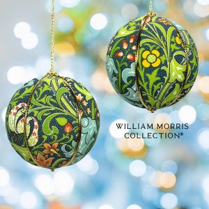 William Morris Golden Lily Fabric Christmas Bauble