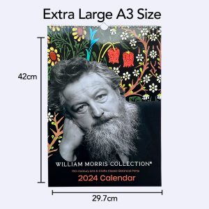 William Morris Collection® Large Wall Calendar 2024 A3 Size