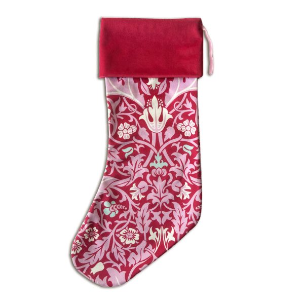 William Morris Collection® Pink Velvet Christmas Stocking Campion