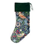 William Morris Collection® Strawberry Thief Velvet Christmas Stocking