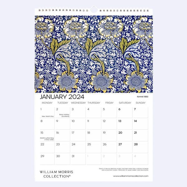 William Morris Collection Wall Calendar 2024