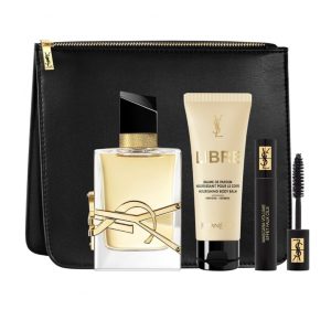 YSL Libre Perfume 50ml Gift Set, Body Balm, Mascara & Bag