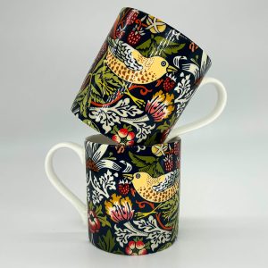 William Morris Collection Strawberry Thief Fine Bone China Coffee Mugs